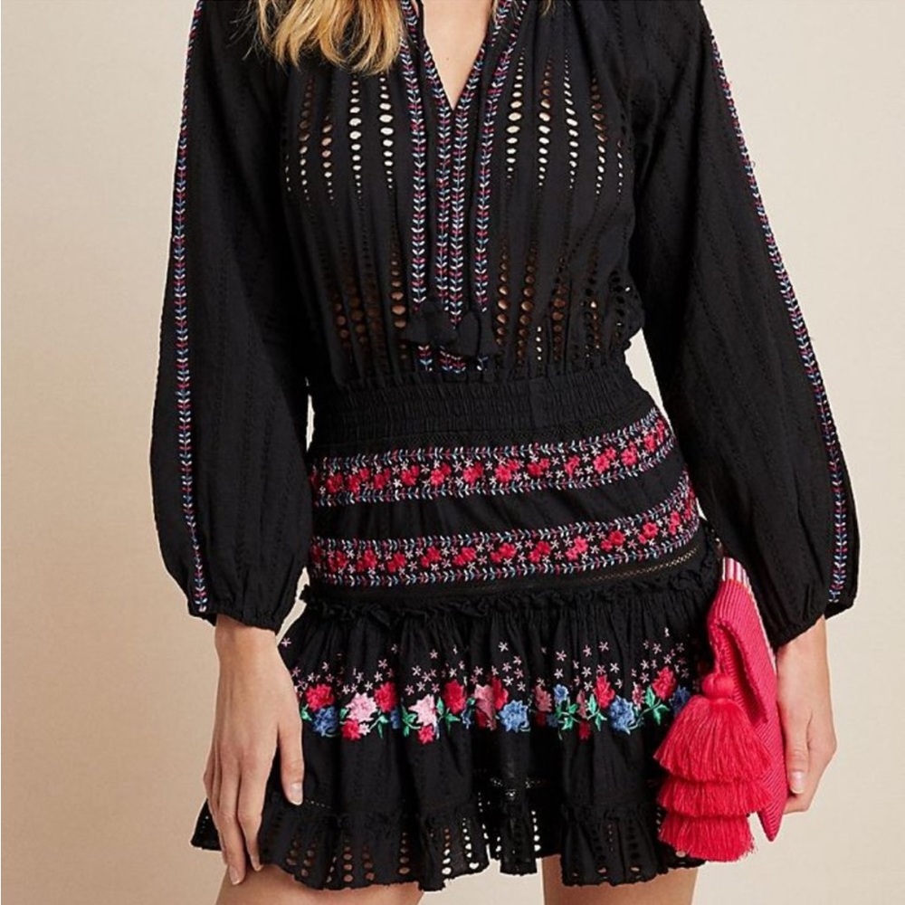 Misa size M Embroidered Black Dress